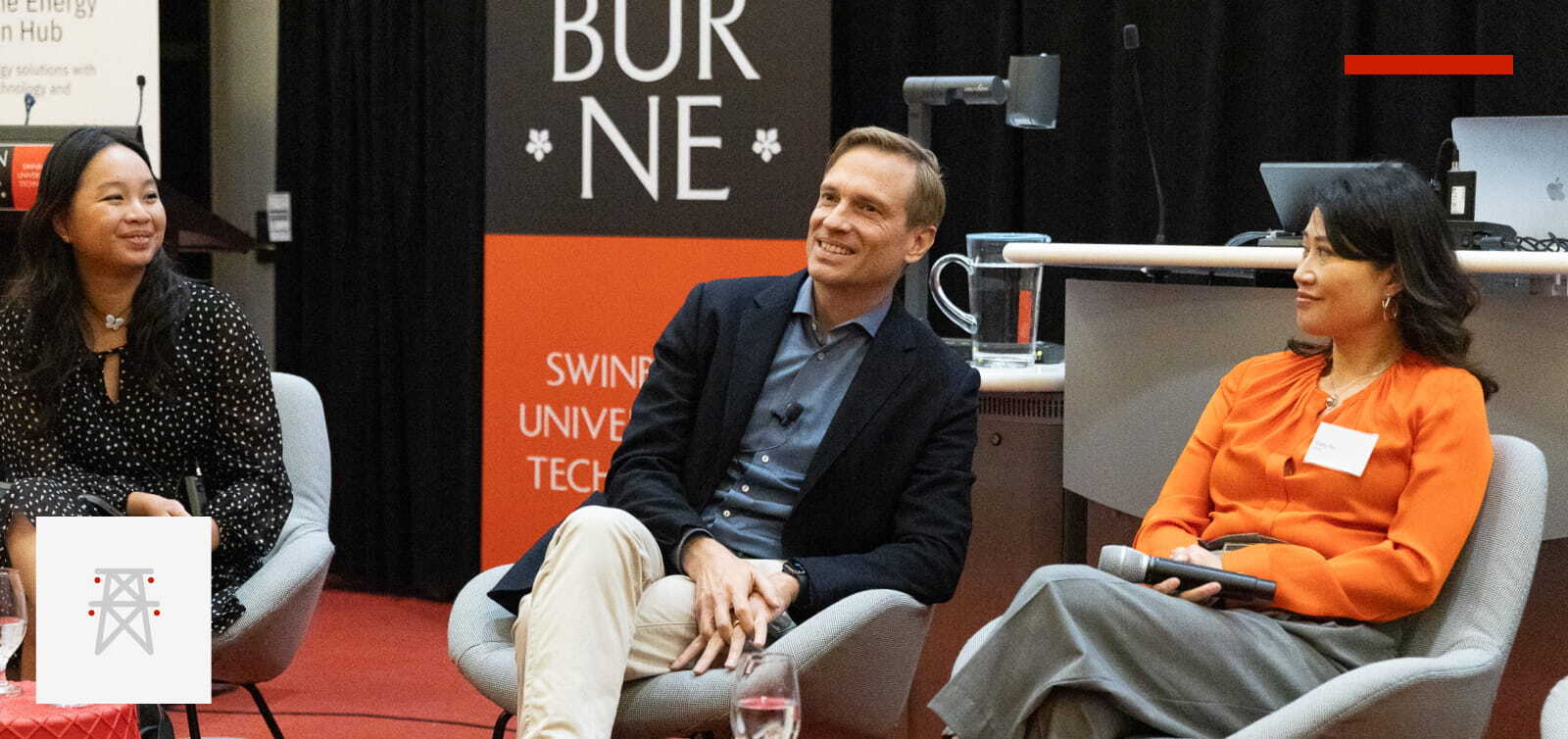 Unleash live's CEO Hanno Blankenstein speaking on a panel at Swinburne University of Technology in Melbourne, Australia